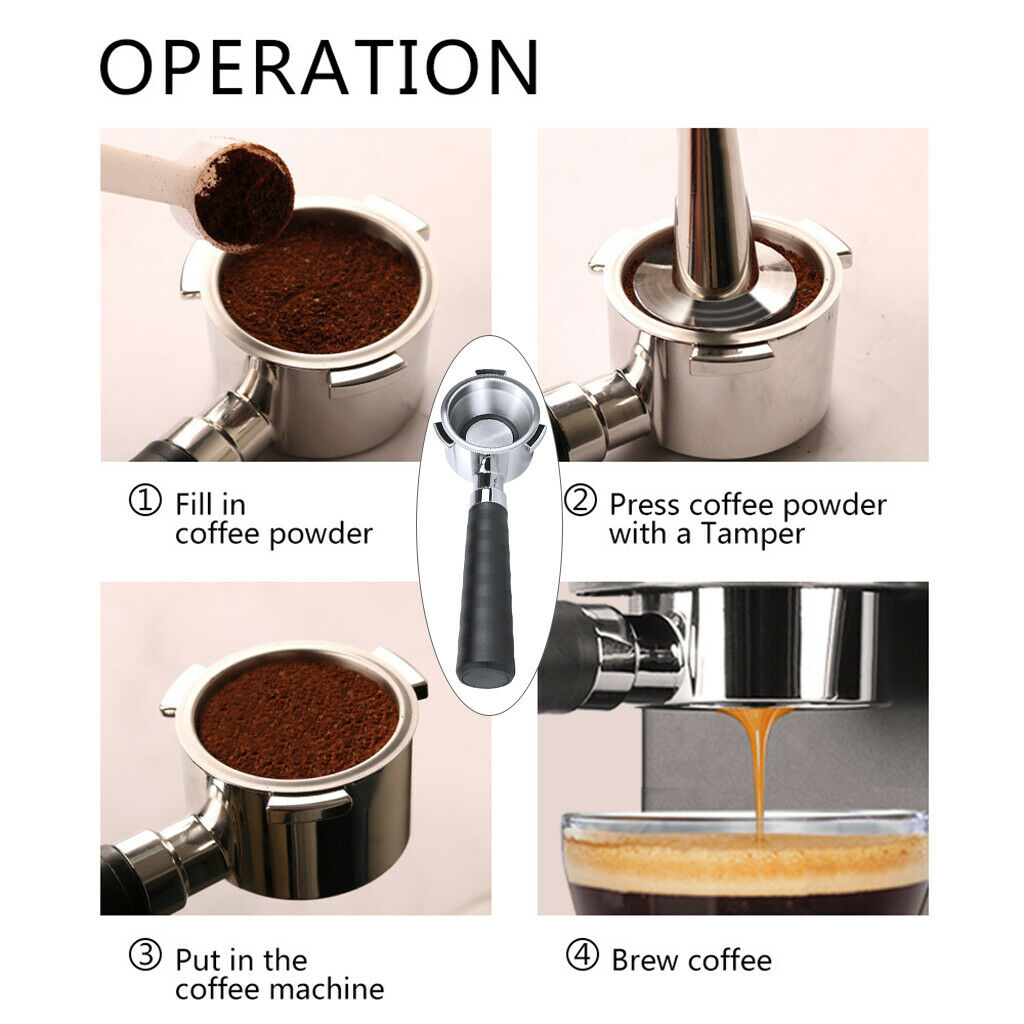Coffee Portafilter with Long Handle Replacement Espresso Machine Accessory