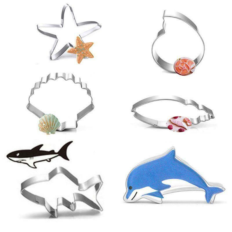 Ocean Creature Mermaid Cookie Cutters Set - 9 PCS Shark Cookie Cutters Molds