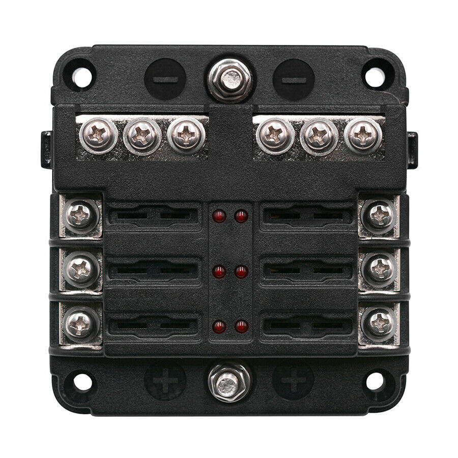6 Way Fuse Box  Circuit Standard Blade Block Holder 12V-32V Car Boat Waterproof