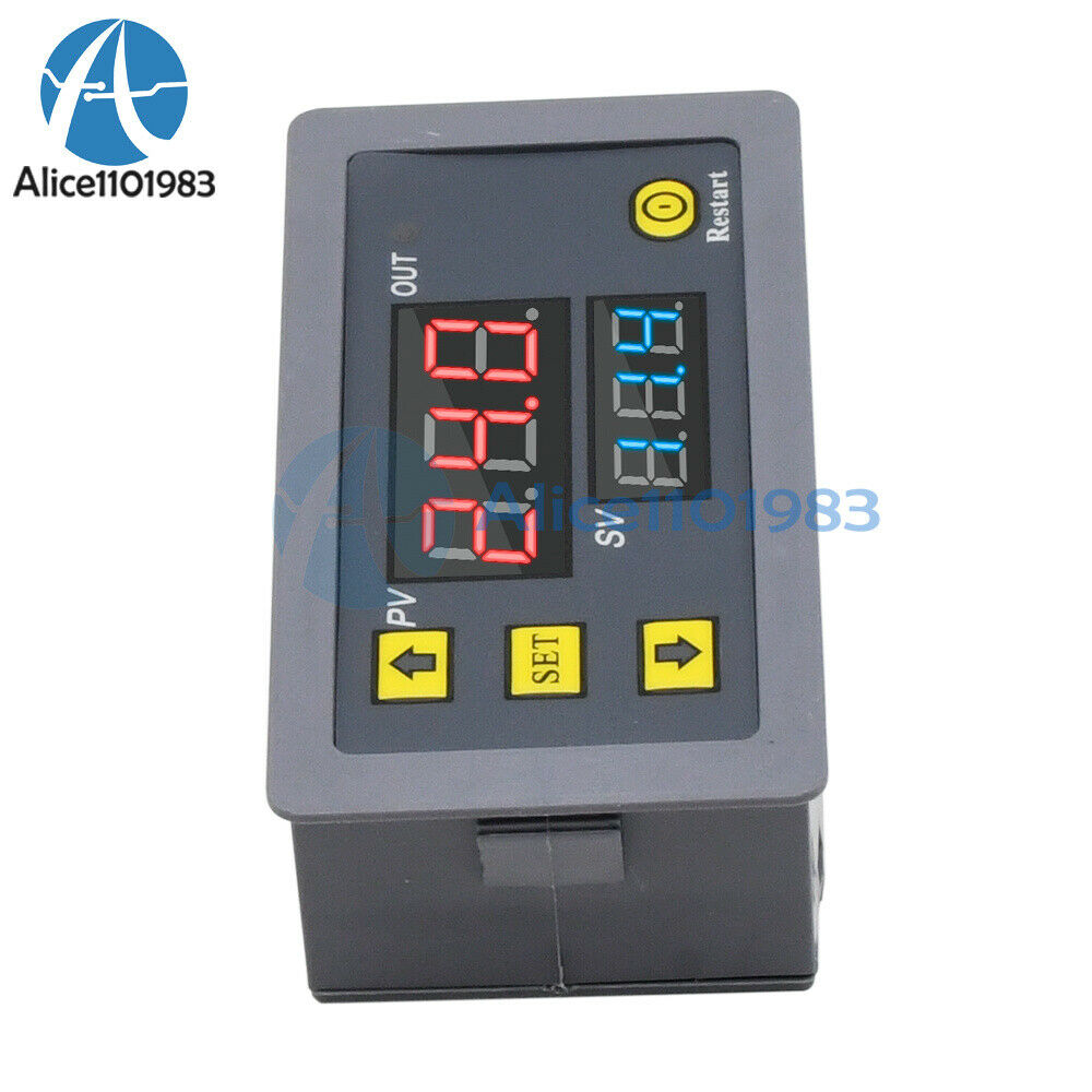 DC 12V AC 110-220V LED Dual Display Cycle Timing Delay Relay Module 0-999 Hours