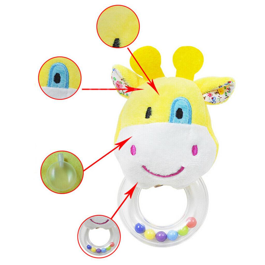 Plush Baby Rattle Bell Montessori Development Sensory Toys Handbell Cow