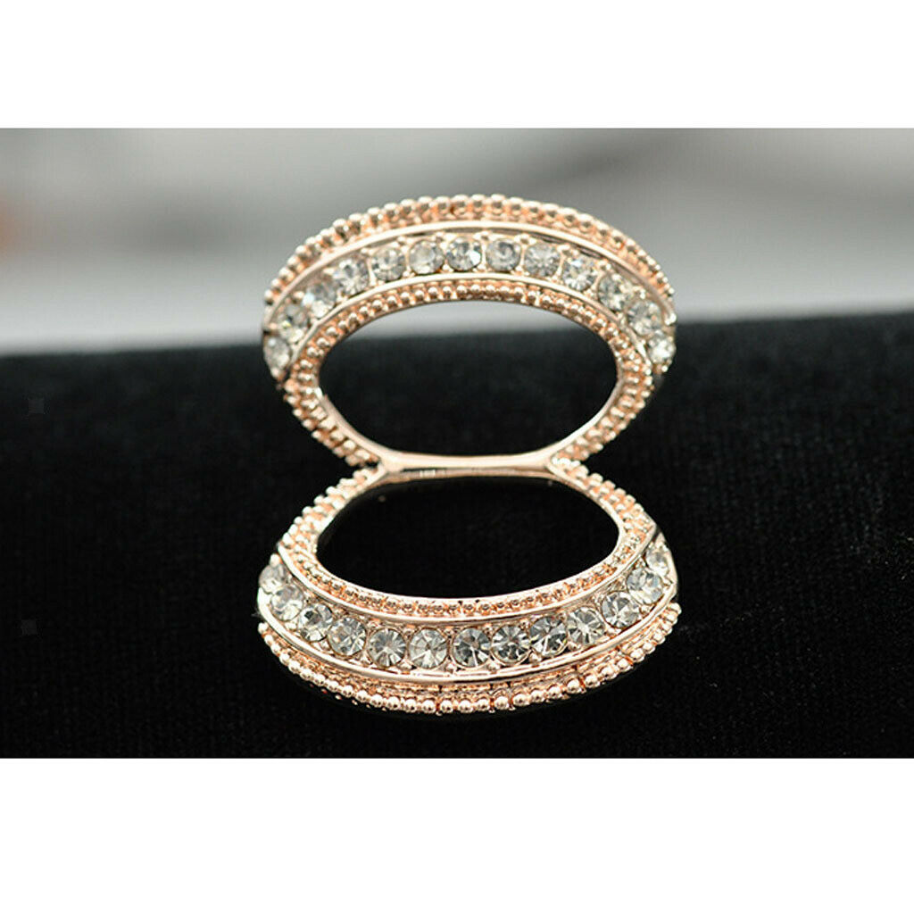 4 Pieces Rhinestone Scarf Ring Silk Scarf Clip Buckle Slide Lady Jewelry
