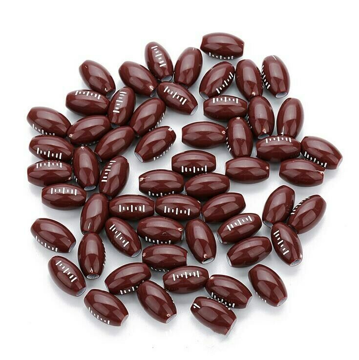 100pcs Oval American Football Acrylic Ball Beads For Jewelry Making&Kids DIY