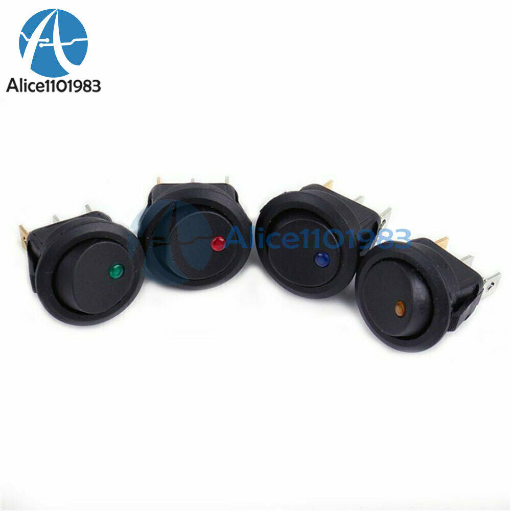 20PCS Car 12V Round Rocker Dot Boat LED Light Toggle Switch SPST ON/OFF Sales
