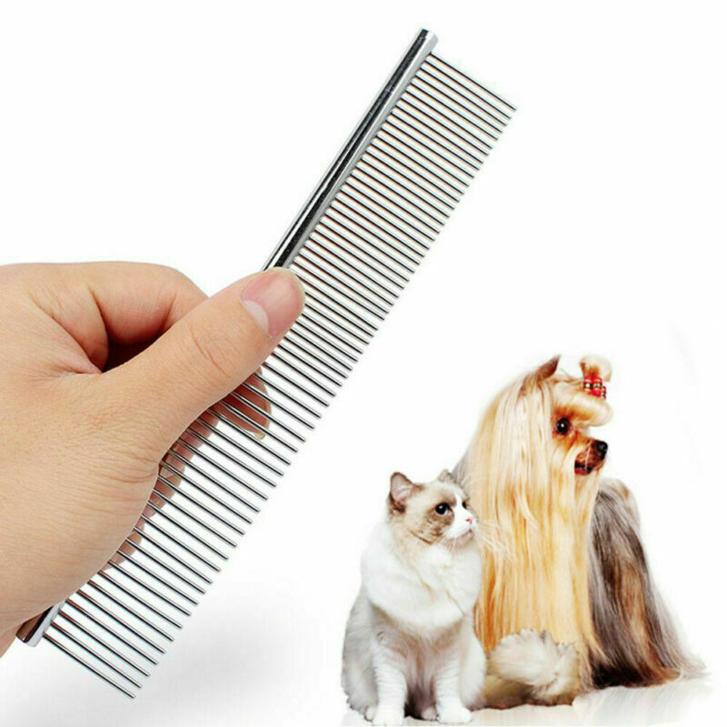 Pet Comb Dog Metal Double Row Teeth Brush Grooming Hair Stainless Steel Comb/