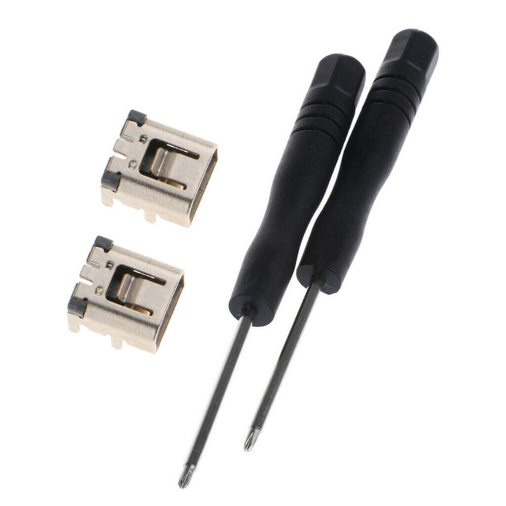 2Pcs Power Socket Charging Port Conector + Tools for Nintendo DSi / XL / 2DS