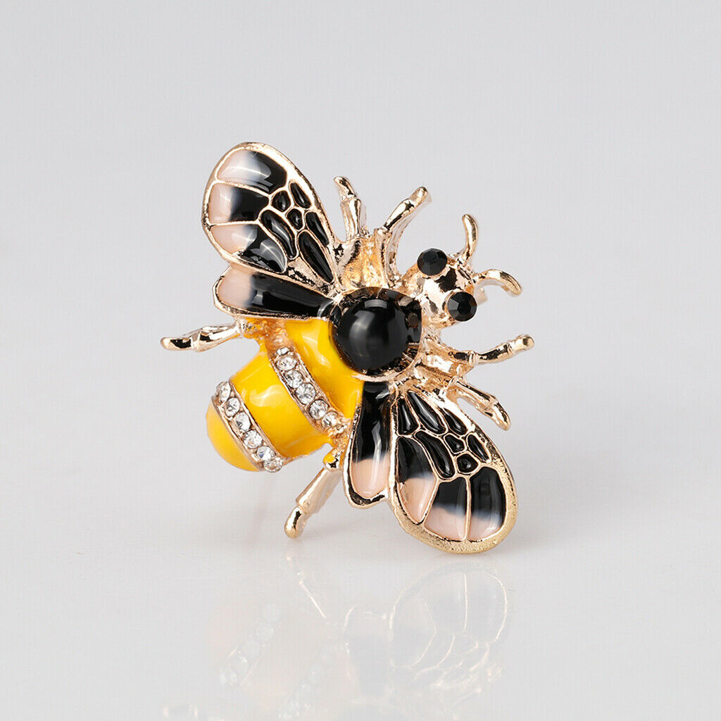 Classic Crystal Enamel Honeybee Insect Brooch Pin Wedding Party Jewelry