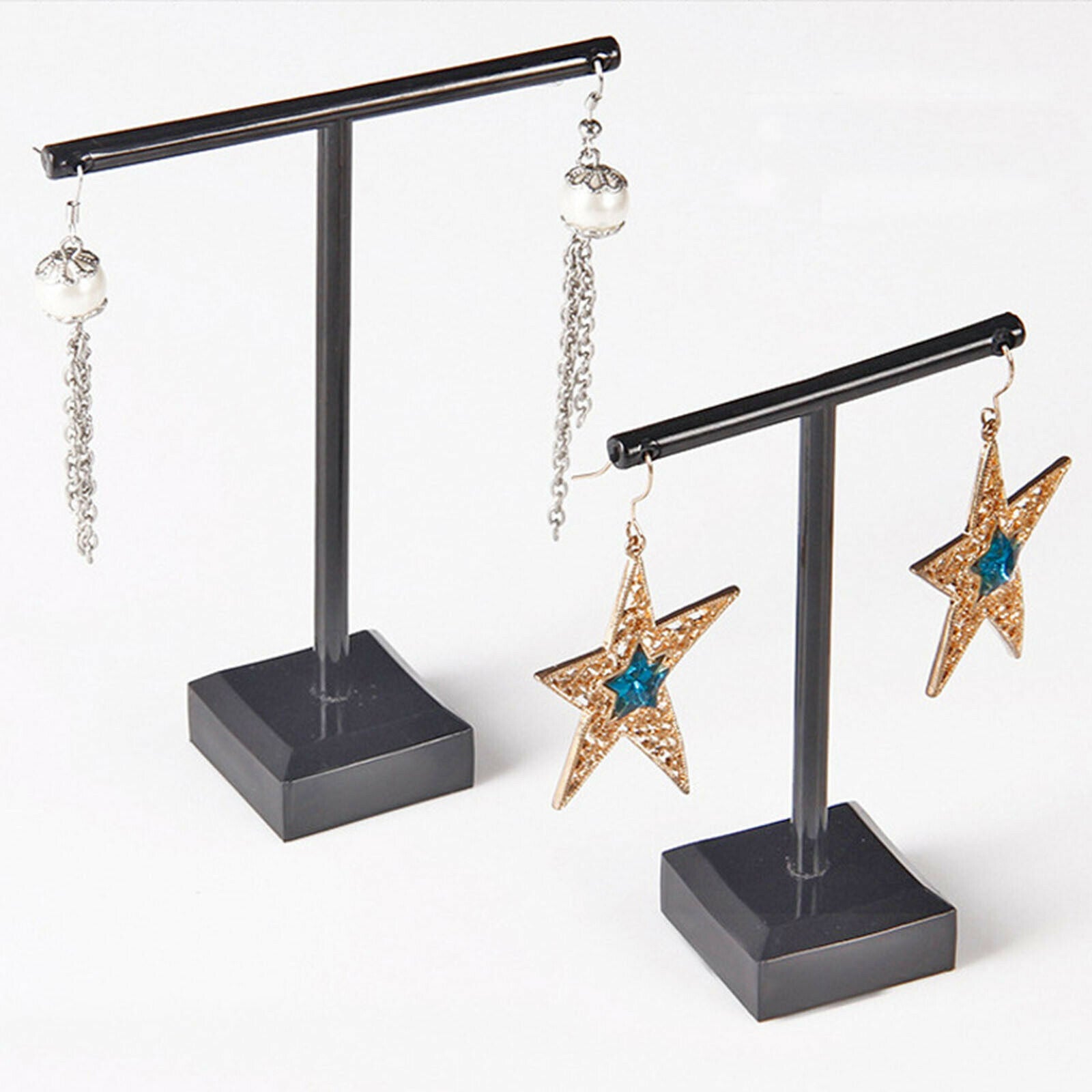 Metal Jewelry T-Shape Earrings Display Rack Stands Showcase Case Holders