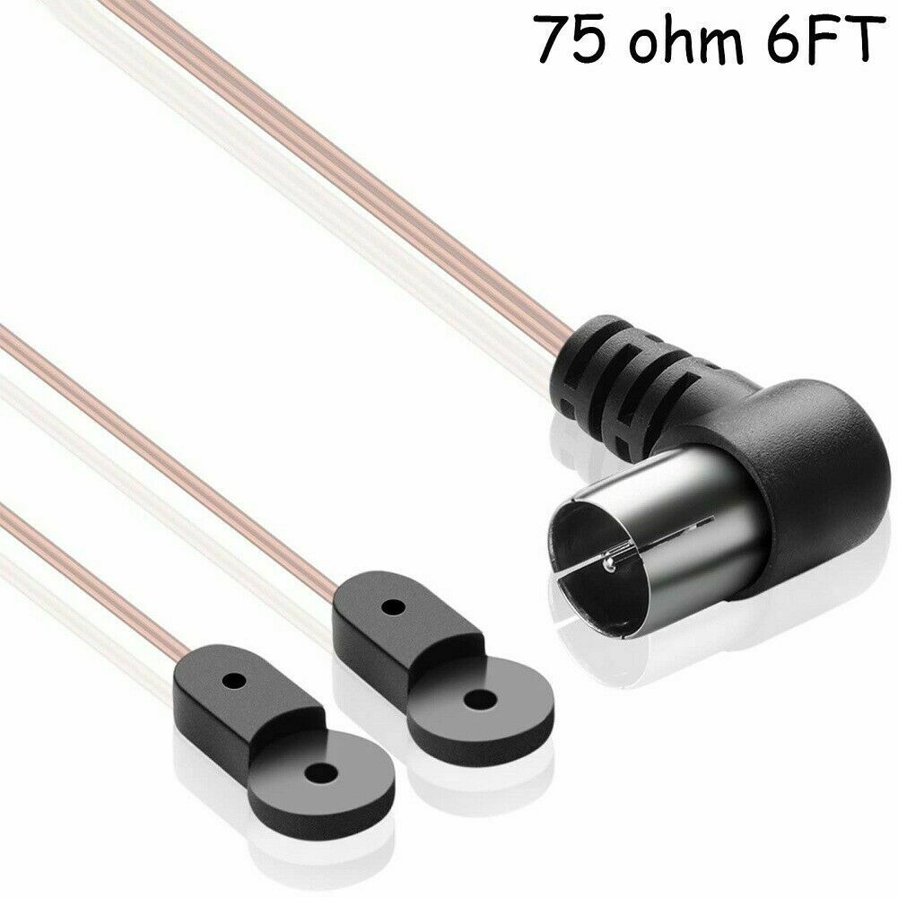 Aerial FM Antenna 75 Ohm F-Type Male Plug For Home Radio Stereo Signal Receiver