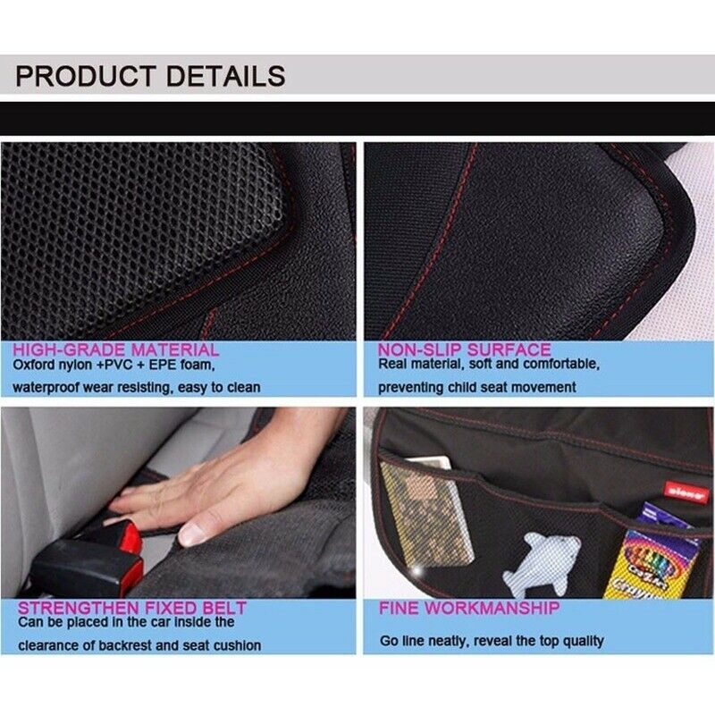 Car Seat Protector Pad Child or Baby Auto Mat Dustproof Black 123*48CM