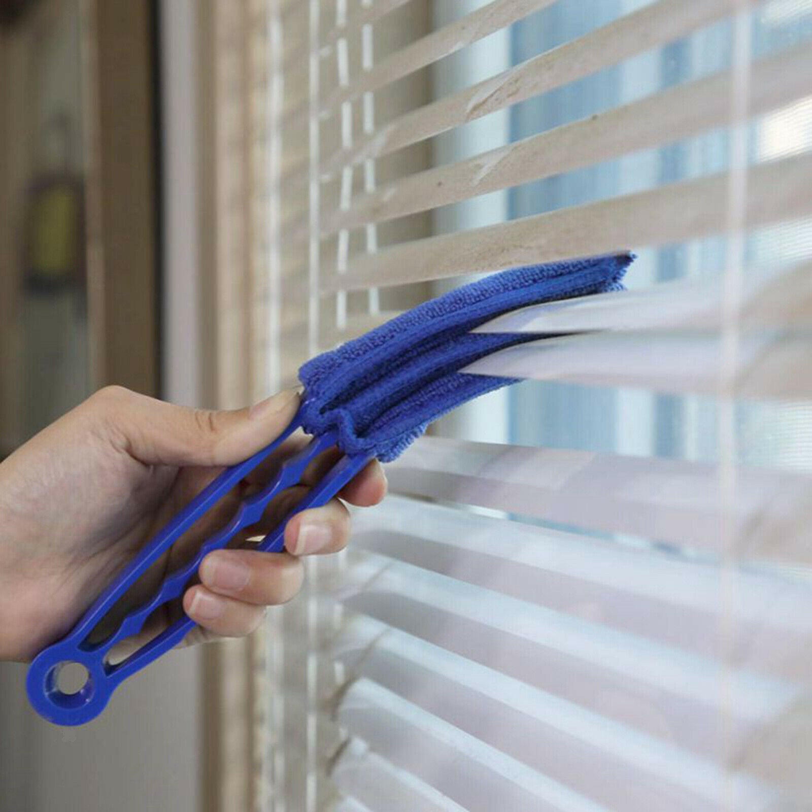 Window Blinds Brush Dust Cleaner Washable Micro Fibre Sleeve Blue