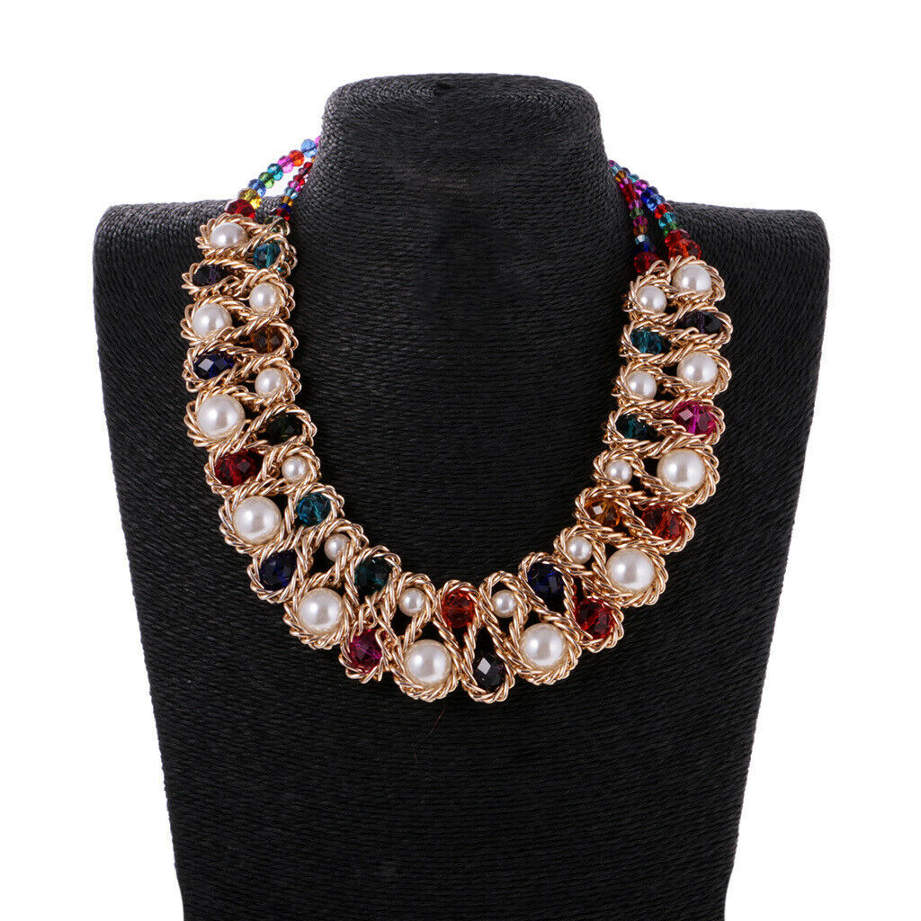 Exaggerated Women Choker Necklace Pendant Collar Wedding Bridal Multi-color