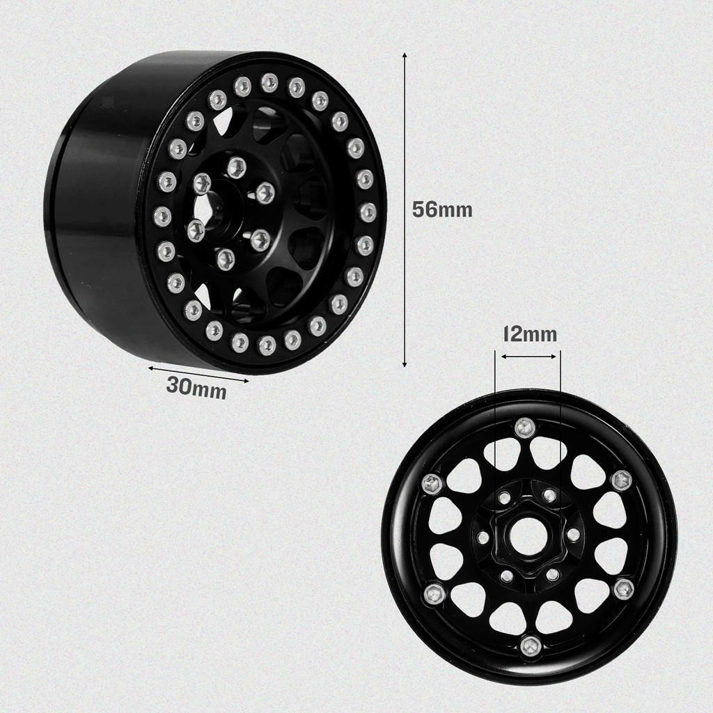 Metal 1.9" Beadlock Wheels Rims for 1/10 Axial SCX10 II 90046 RC Upgrade