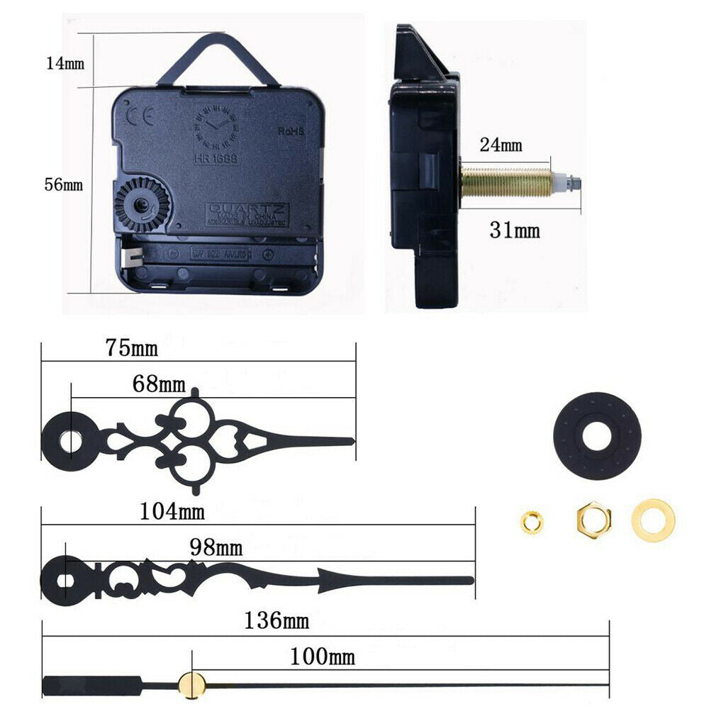 Quartz wall clock movement suitable for DIY clockwork clockwork replacement