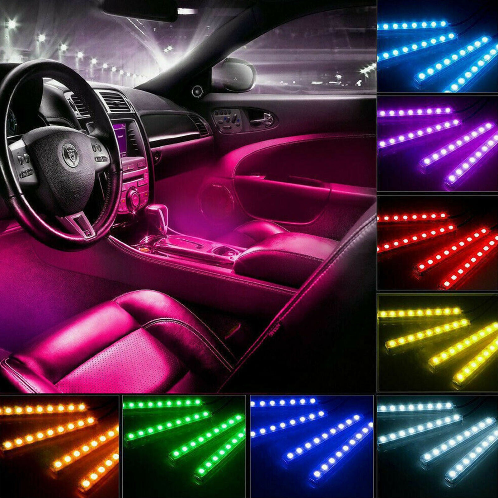 Parts Accessories RGB LED Lights Car Interior Floor Decor Atmosphere Strip Lamp