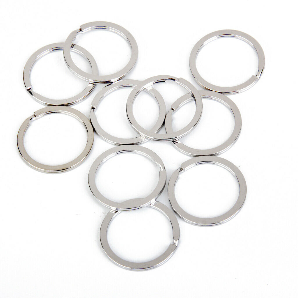 100pcs Silvery Metal Flat Split Loop for Key Ring Keychain DIY -