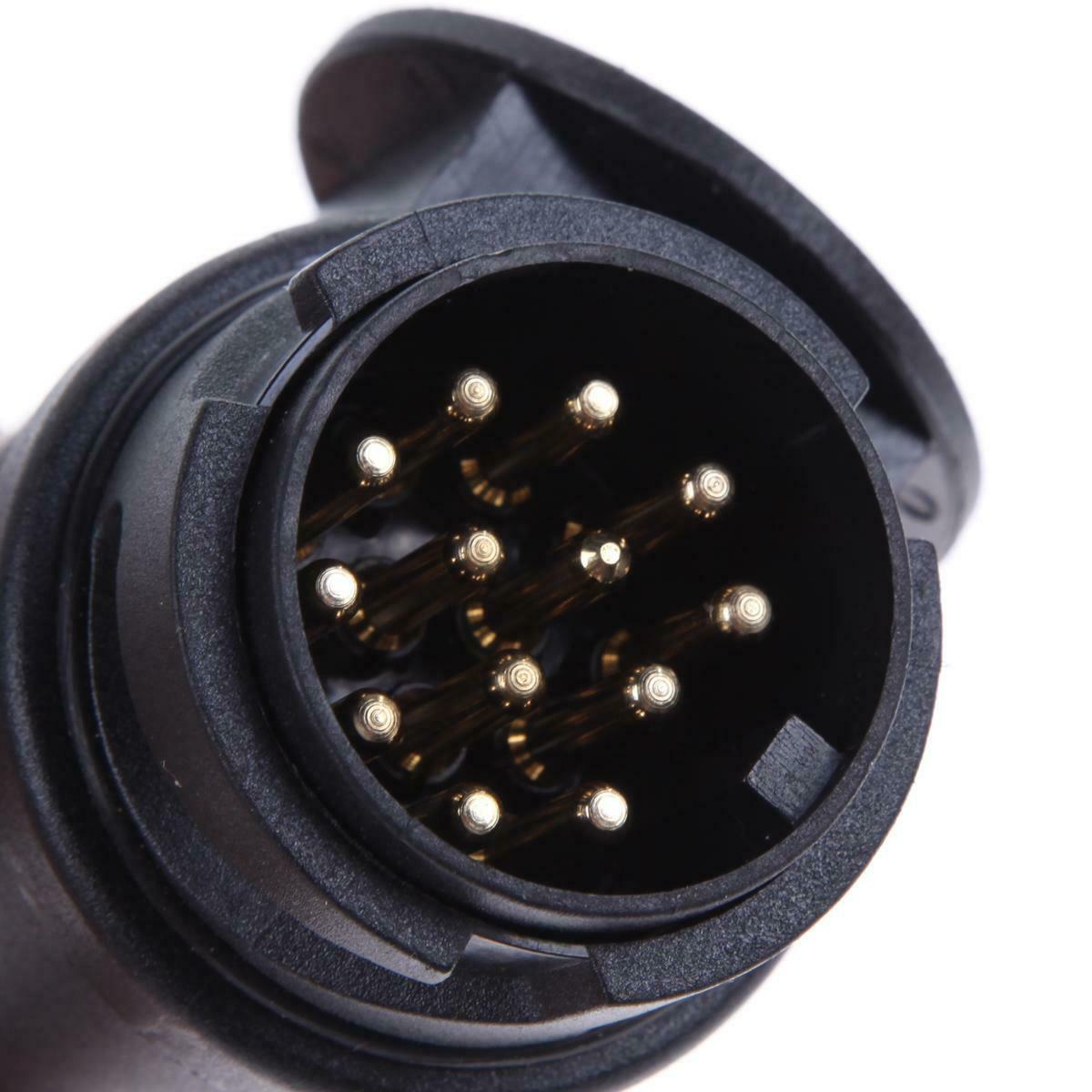 13 PIN TRAILER CARAVAN PLUG AND SOCKET TOWING ELECTRIC CONNECTORS BLACK