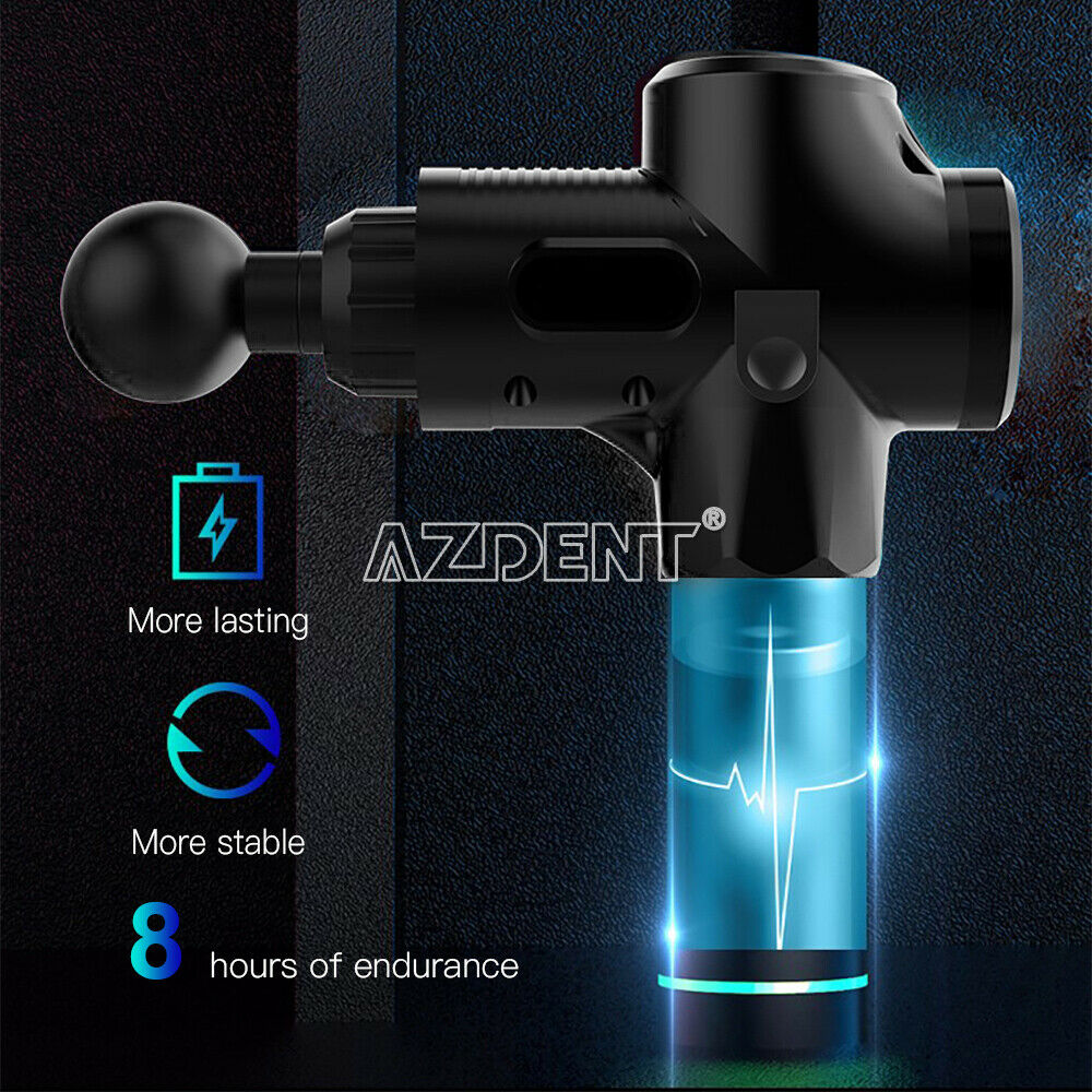 Upgrade 30 Speeds Electric Massage Gun Muscle Therapy Guns Tools 4 Tips Black