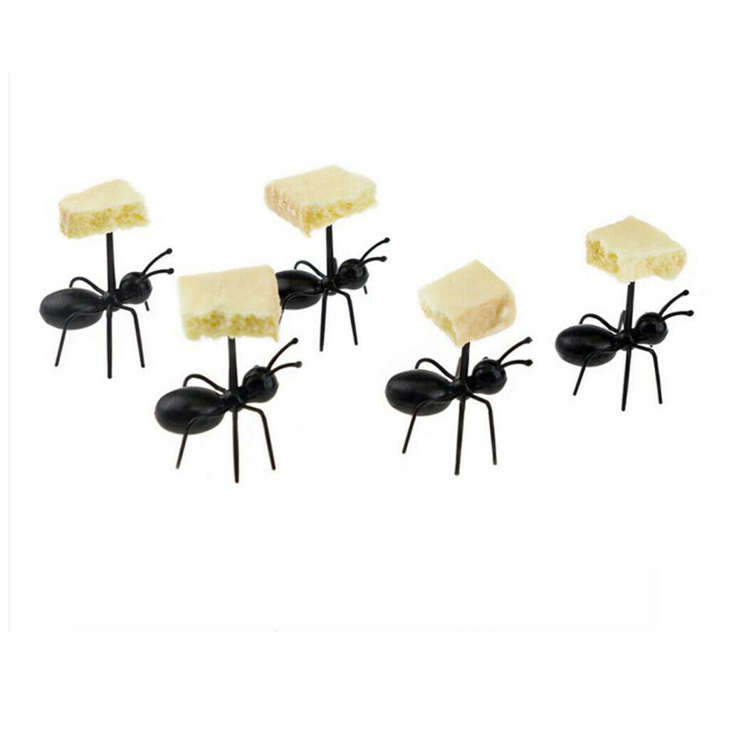 Set of 12, Ant Shaped Dessert Fruit Forks ABS Cutlery Reusable Party Supply