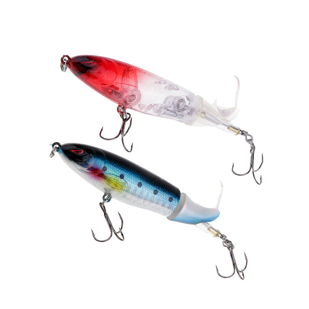 2Pcs 100mm Topwater Fishing Lure Floating Lure Big Hard Bait Hooks Carp Bass