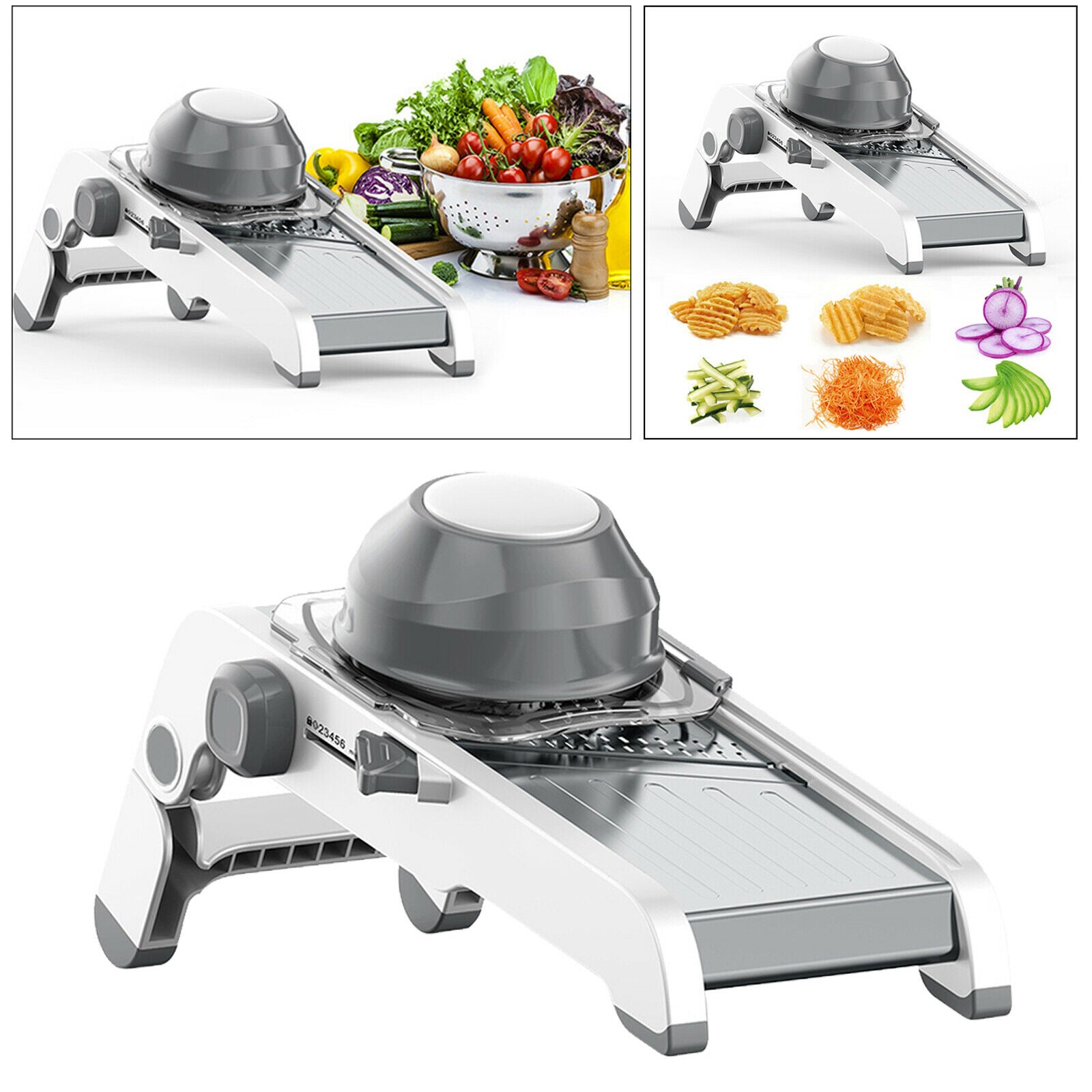 Fruit Vegetable Slicer Potato Zucchini Maker Chopper Kitchen Grey