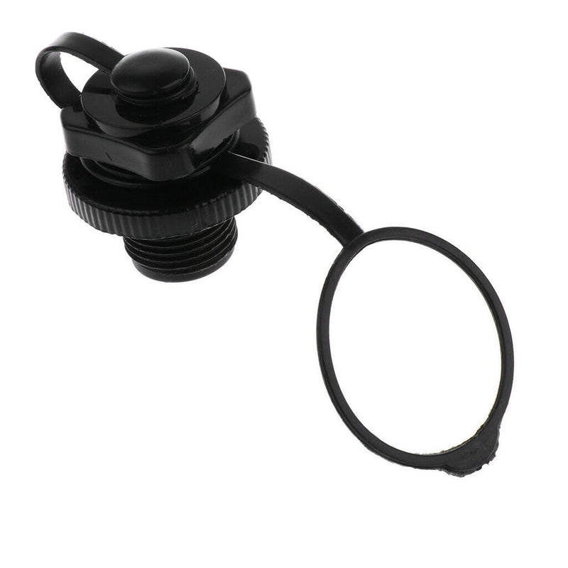 1x Plastic Air Valve Caps Screw Type for Inflatable Boat Mattress Airbed Black