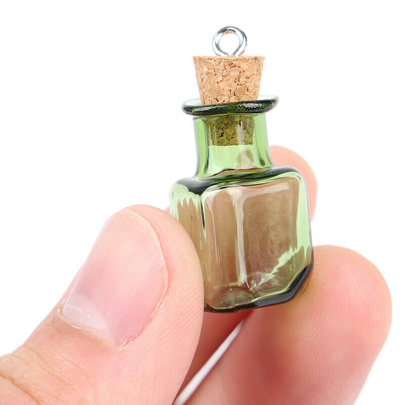 7pcsMini Glass Color Bottles Rectangle Cute Bottles  Gift tiny Jars Vials Mix