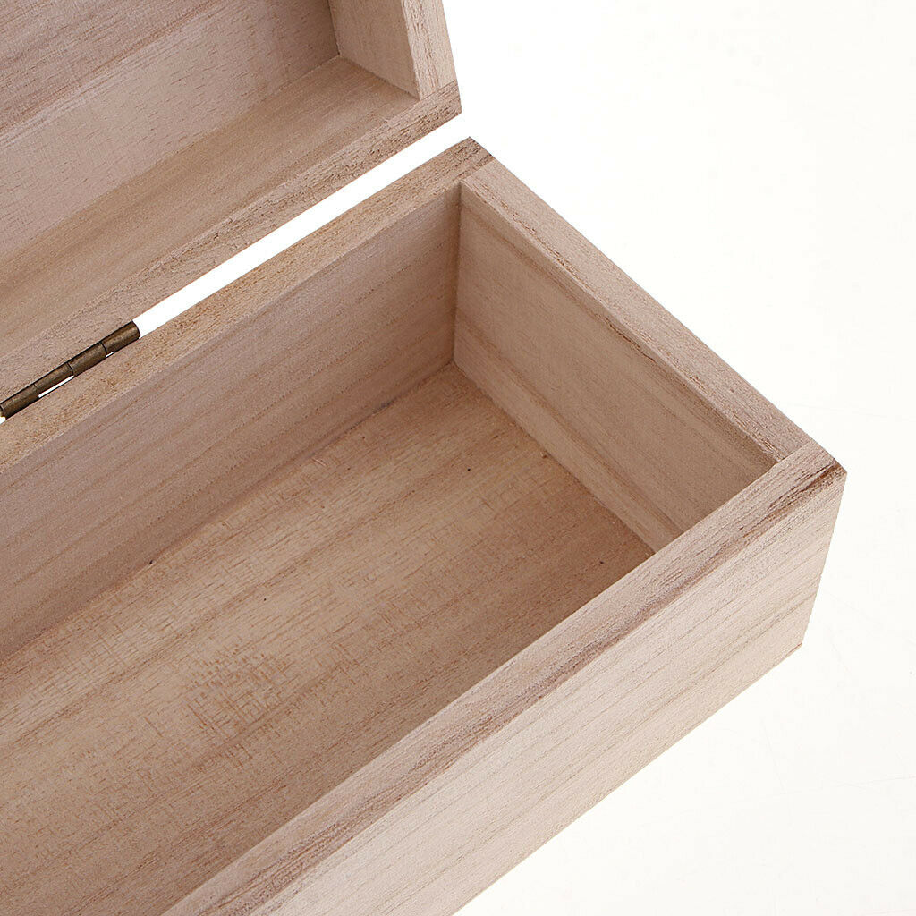 Unfinished Wooden Box Classic Box w/ Magnetic Lid Pencil Case for Gifts