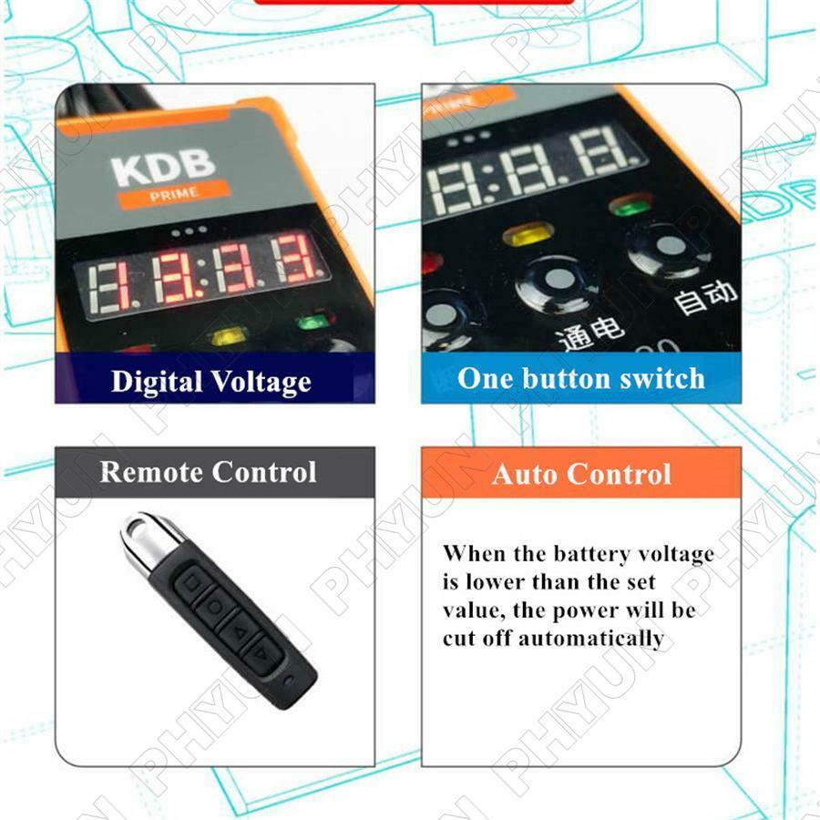 Universal Wireless Remote Control Car Battery Disconnect Switches w/ Voltmeter