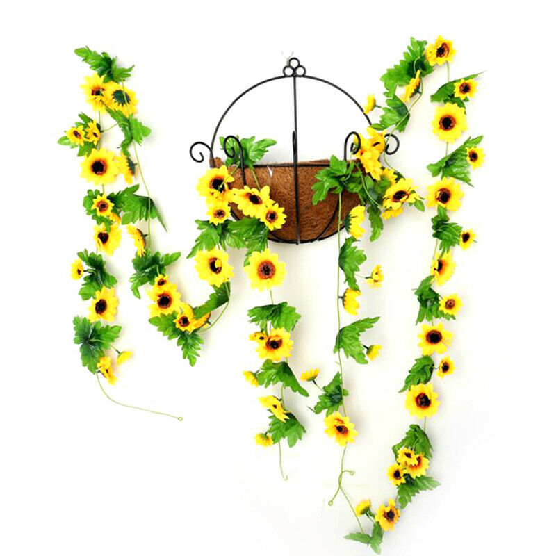 Simulated Sunflower Garland Vine Leaf Wedding Floral Home Decor Suppli.l8