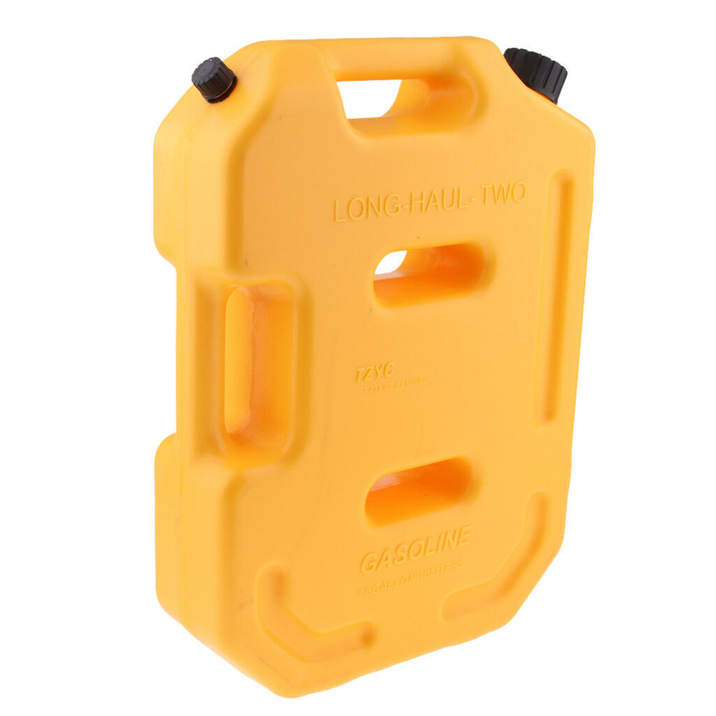 10L Yellow Portable Jerry Can Gas Plastic Fuel Tank Petrol ATV UTV Motorbike