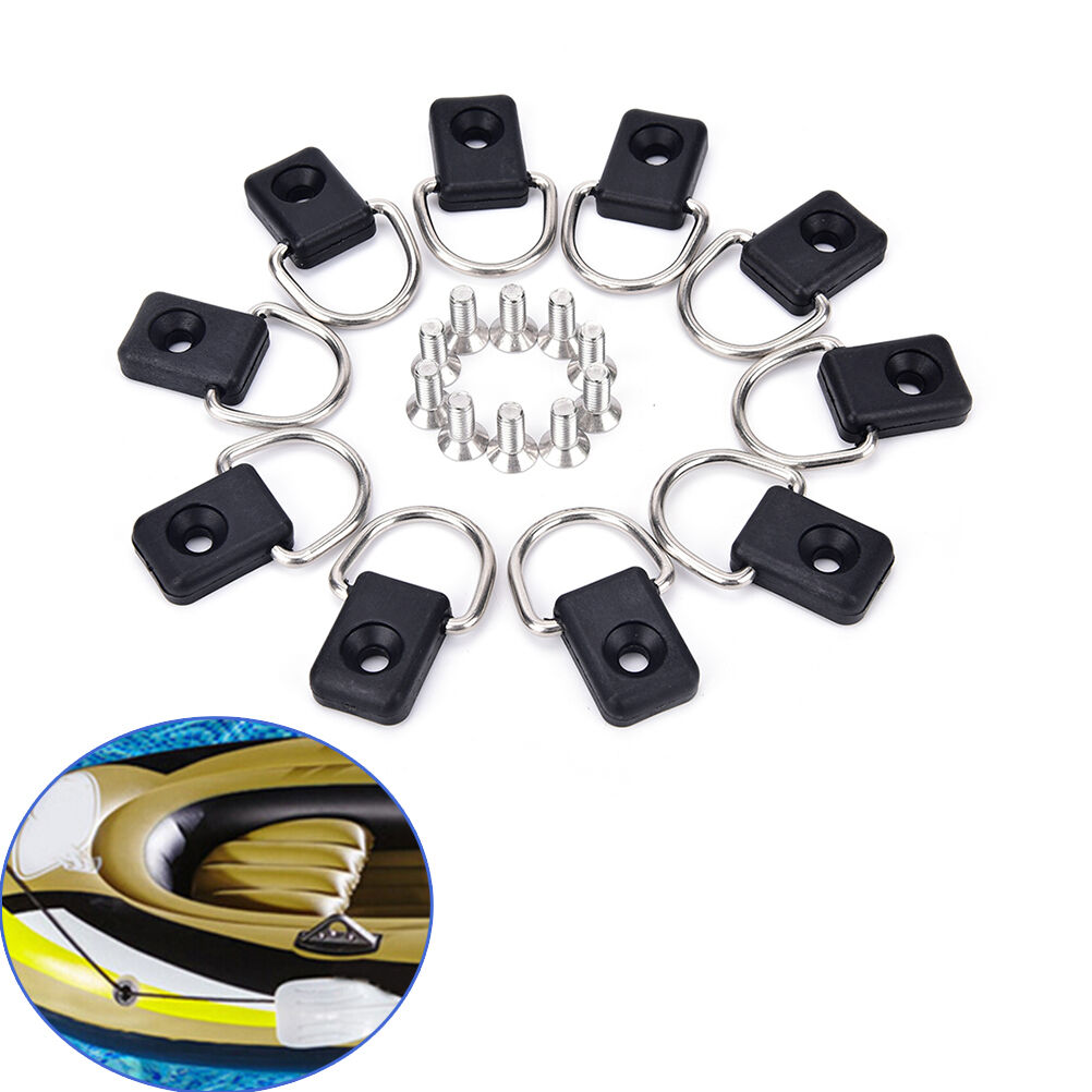 10pcs steel canoe kayak D ring outfitting fishing rigging bungee kit gRJCAUDFAU