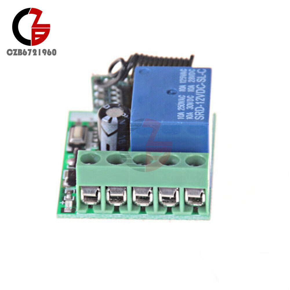12V One Channel Wireless Relay RF 433Mhz Remote Control Switch Receiver Module