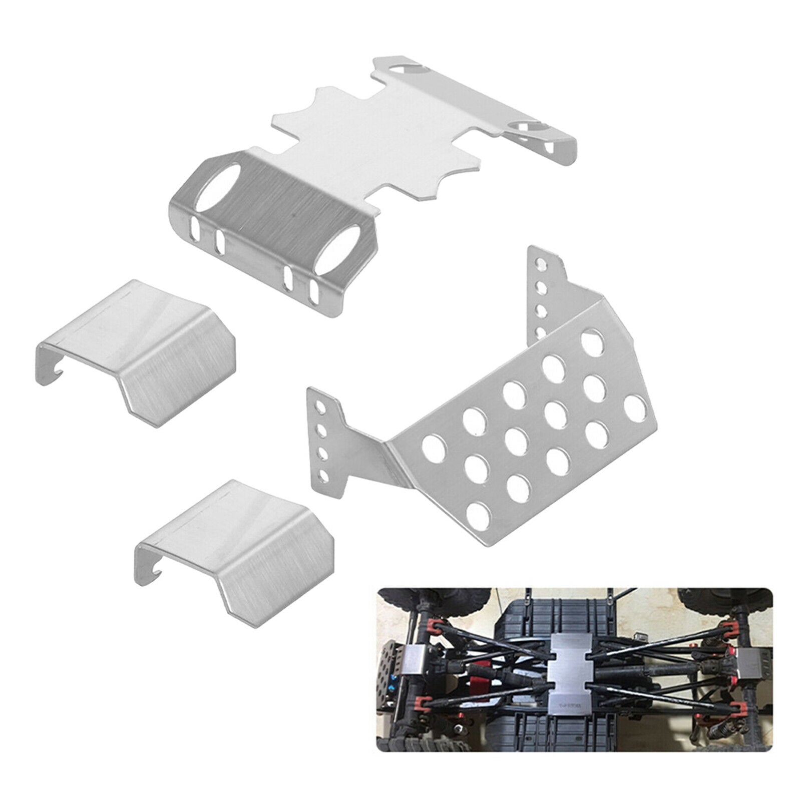 4pcs/set Chassis Armor for 1:10 Axial SCX10 II 90046 90047 Crawler Buggy
