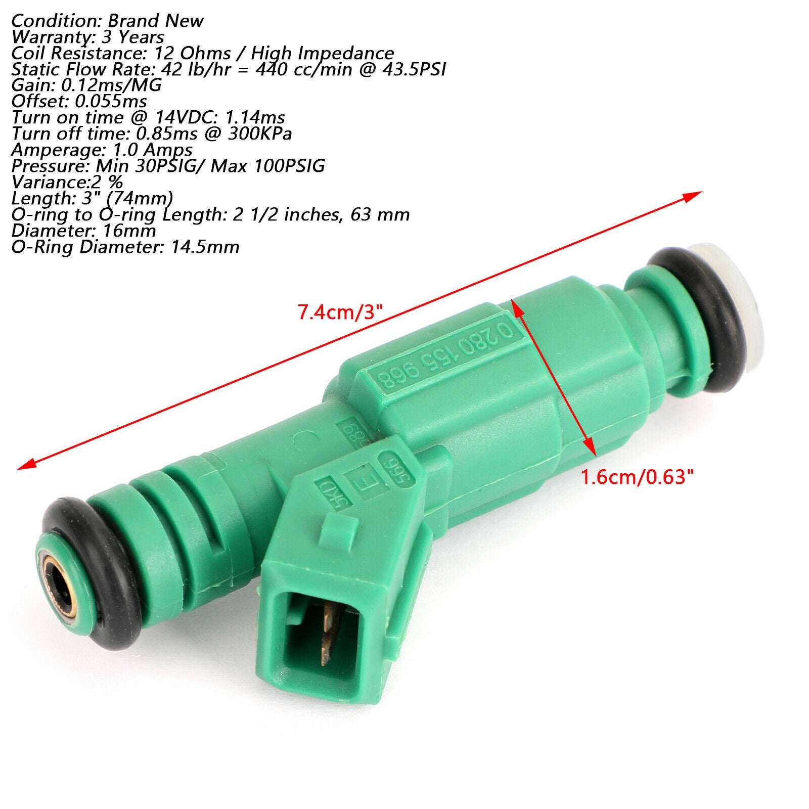 420874432 1PCS Fuel Injectors For Chevrolet Ford Holden Commodore 0280155968 CN