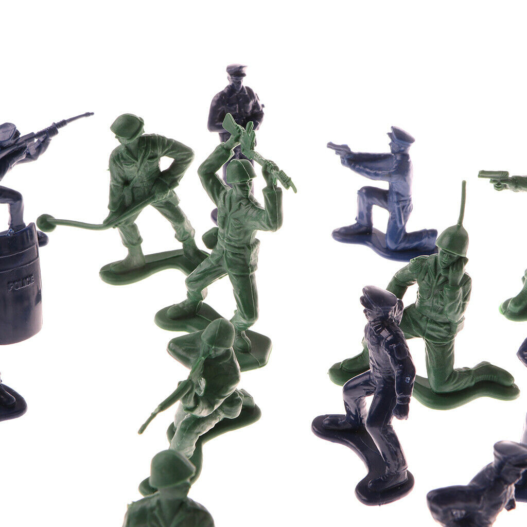24pcs Plastic  Playset 5cm Soldier & Police  Men Action Figures