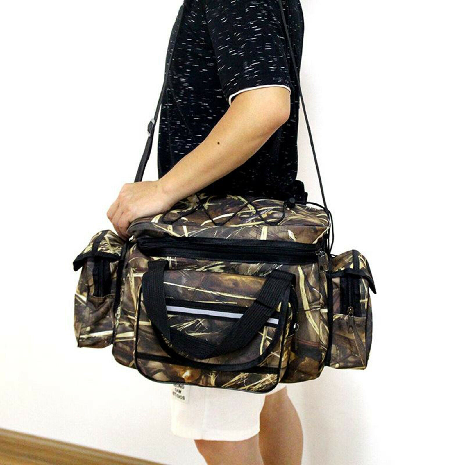 Fishing Bag Tackle Storage Lure Holder Organizer Shoulder Crossbody Bag for