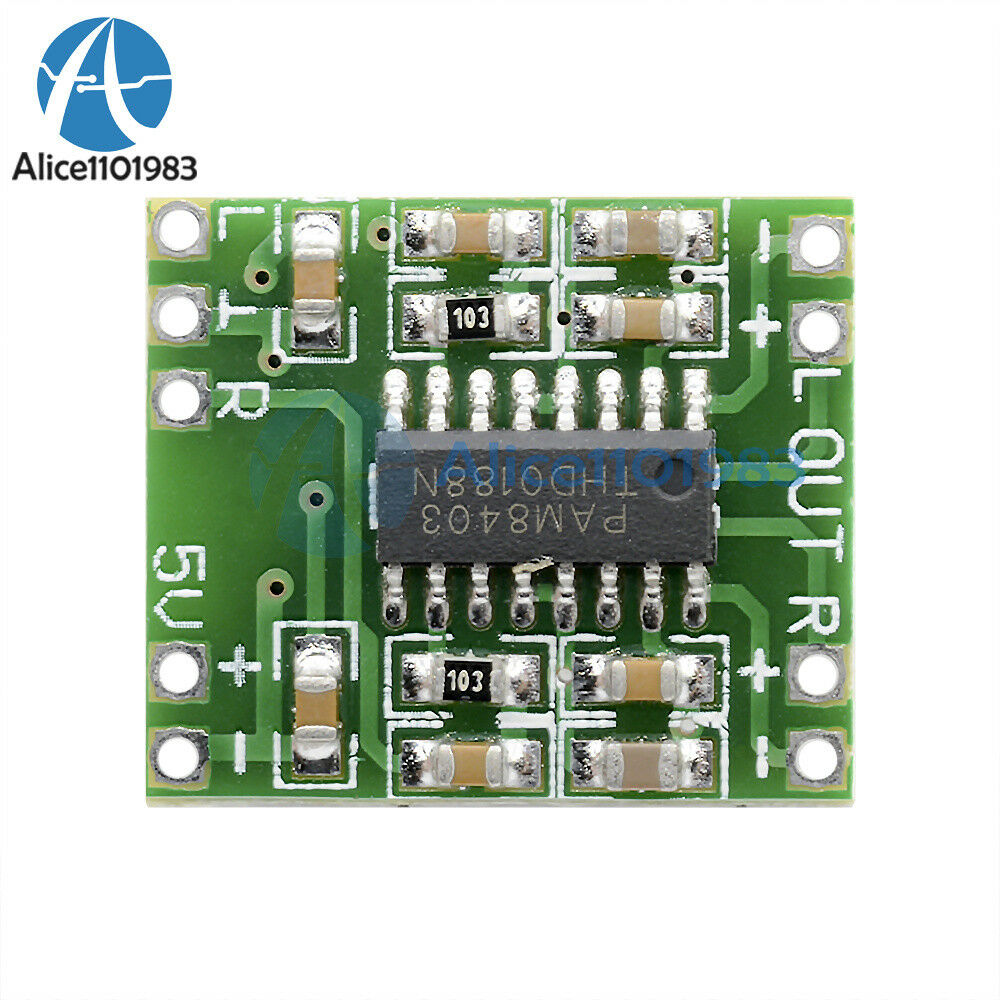 3PCS 2 Channels 3W Digital power PAM8403 Class D Audio Amplifier Board USB DC 5V