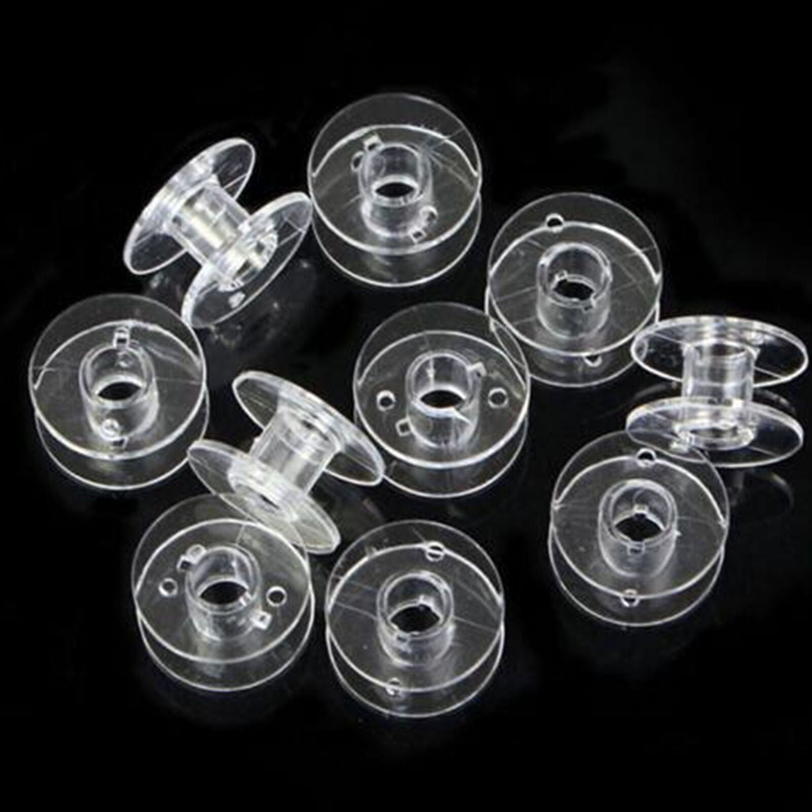 Plastic Sewing Machine Bobbin Case Spools Bobbin Box 25 Metal Empty Bobbins