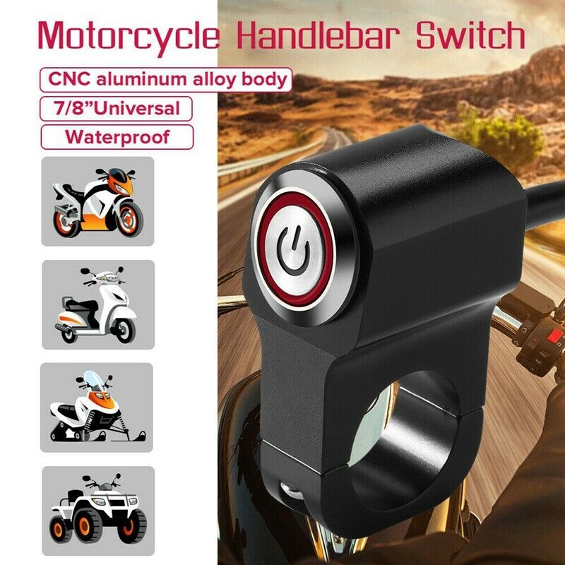 Motorcycle 7/8 inch 22Mm Handlebar Power Button Switch Headlight Hazard Brake I9