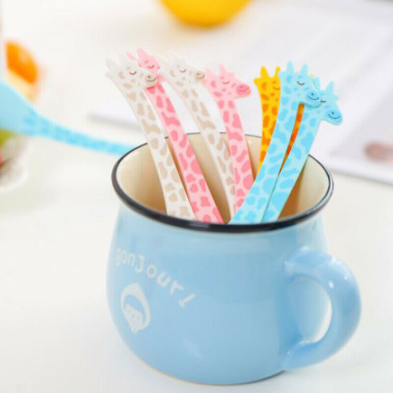 12pcs/set Cartoon Giraffe Shape Food Picks Fruit Snack Toothpick Desert F.l8
