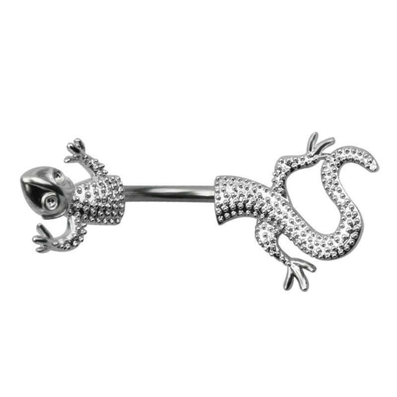 Stainless Steel Lizard Navel Belly Button Ring Bar Women Body Piercing Jew.l8