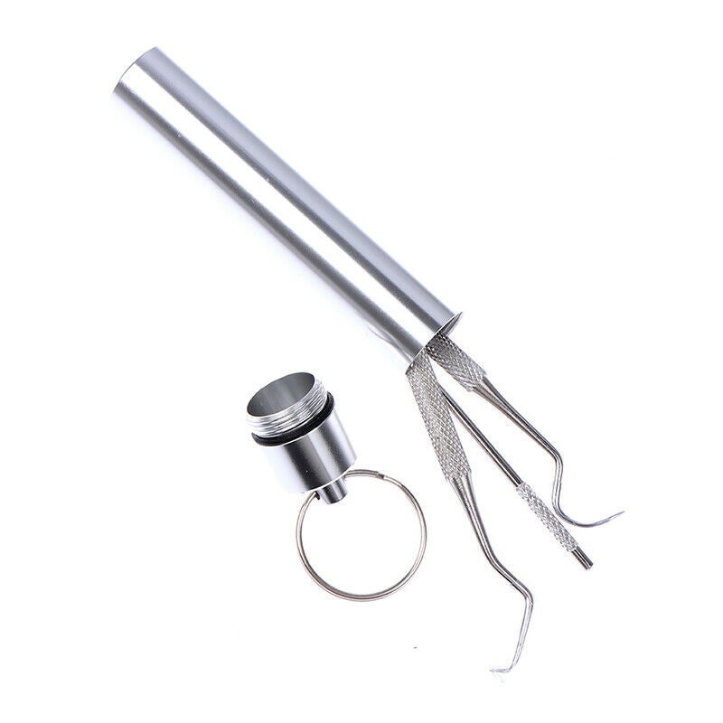 1 Set Stainless Steel Portable Toothpick Tooth Hook Teeth Clean Tool Dental BDA