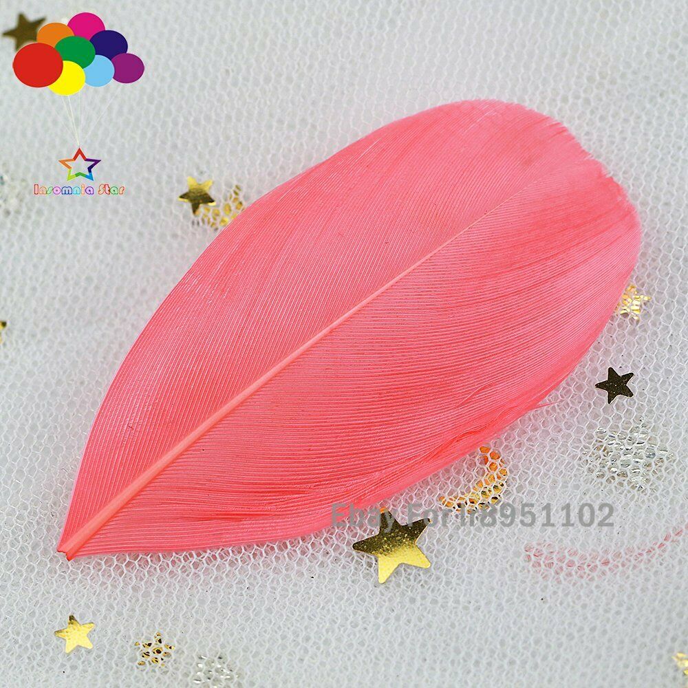 Wholesale Coral 100pcs 5-7cm Colorful Trimmed Goose Feathers Duck Wedding Dress