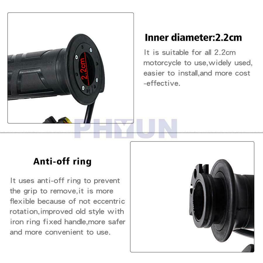 Pair Adjustable Temperature Electric Heat Handlebar Motorcycle  22mm Universal