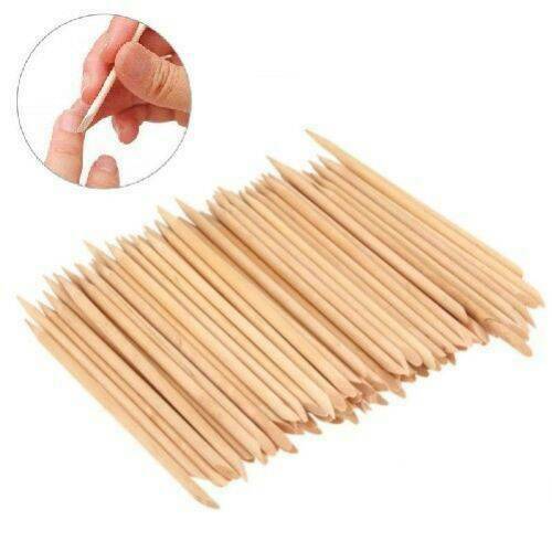 100PCS Cuticle Pusher Remover Pedicure Wood Sticks Nail Art DIY Manicure Tools
