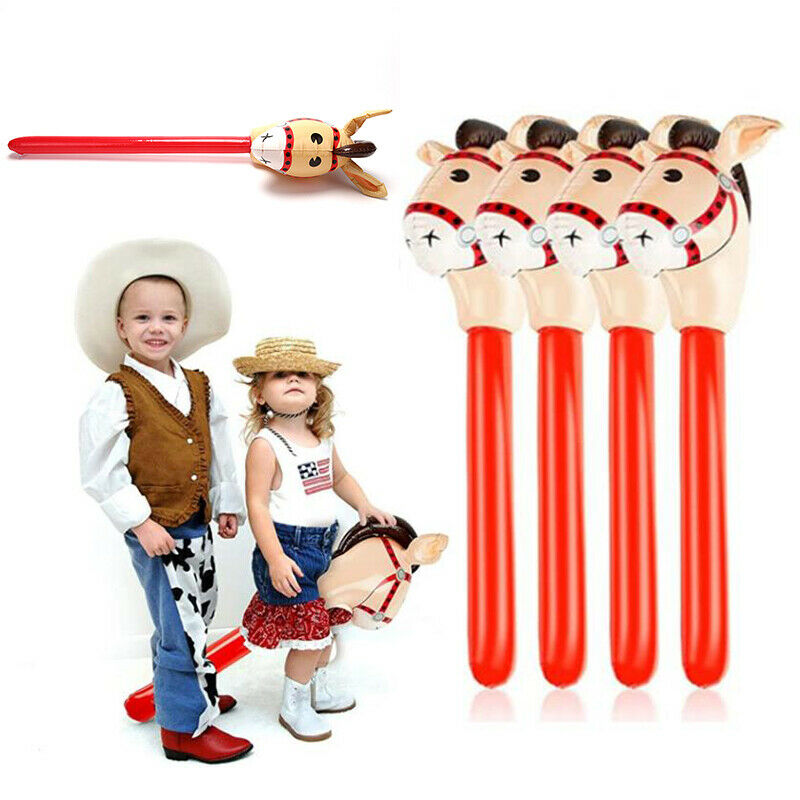 Inflatable Horse Heads Cowgirl Stick Outdoor Educational Children Kid Gif.l8