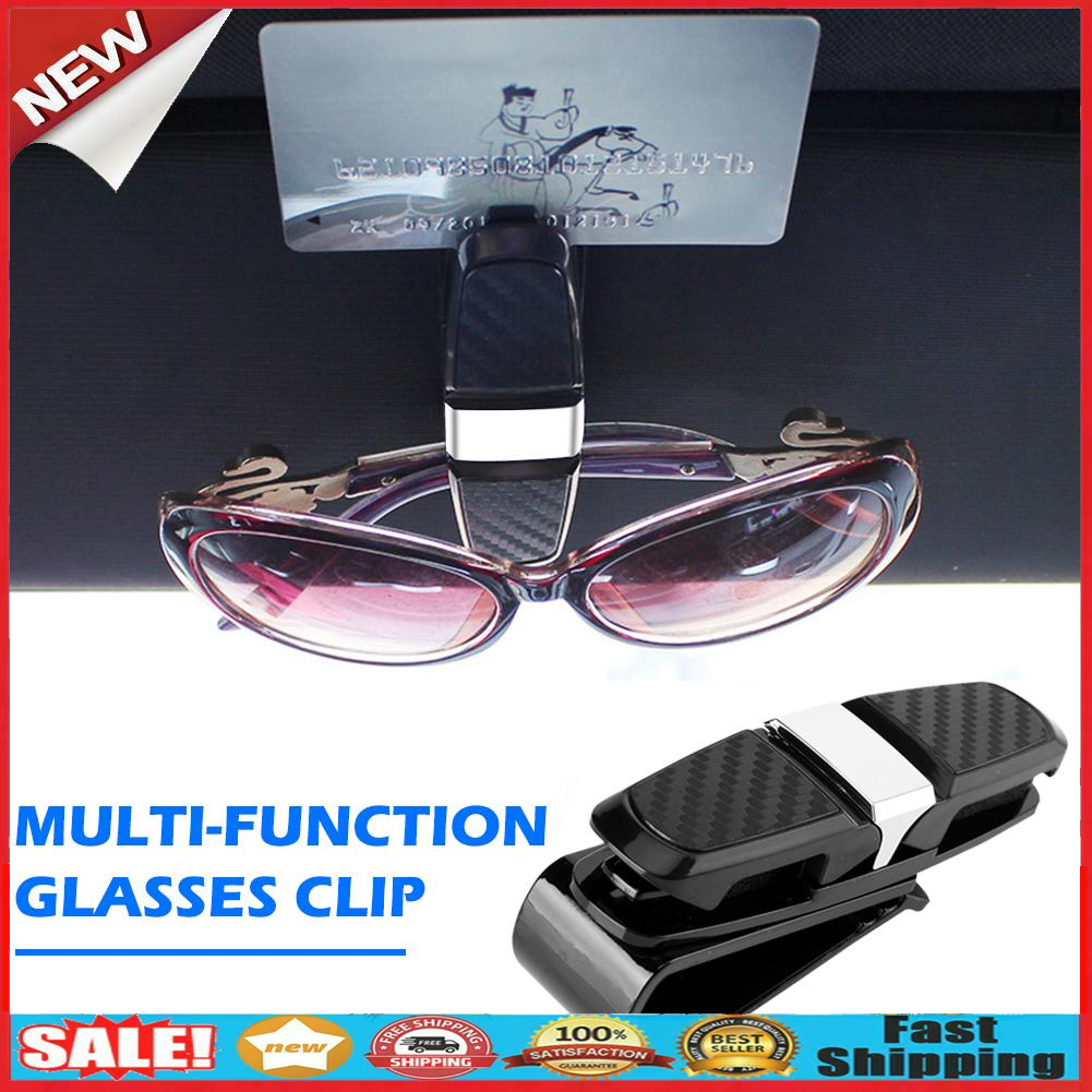 Universal Car Sun Visor Sunglasses Eyeglasses Glasses Holder Ticket Clip @