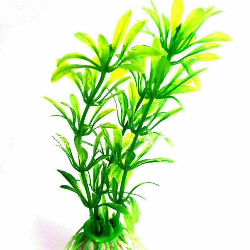10pcs Aquarium Fish Tank Plastic Plants Decoration Random Colour Styles US