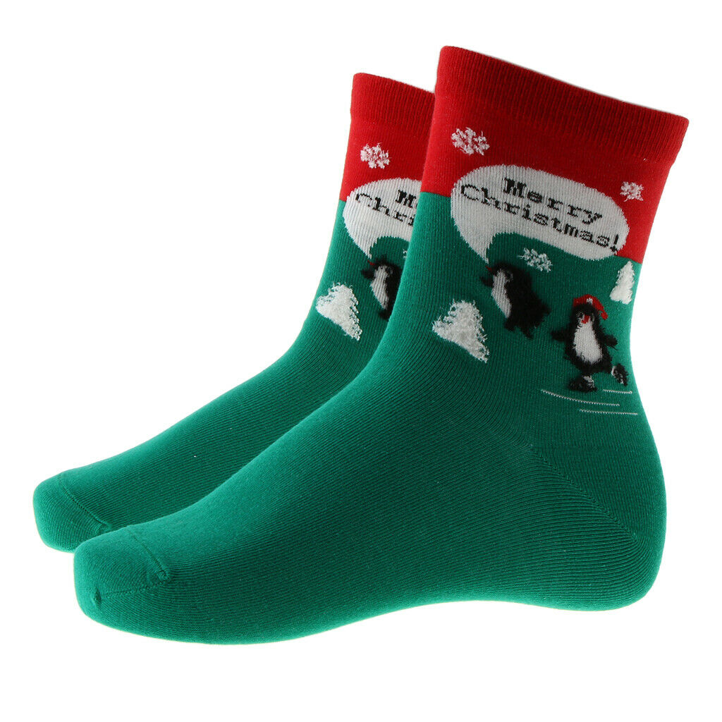 Christmas Socks Santa Claus Gift Xmas Funny Socks Kids Girl Women Green